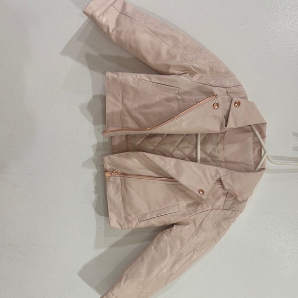 Pink Quilted Jacket with Rose Gold Accents - Picture 1 of 10